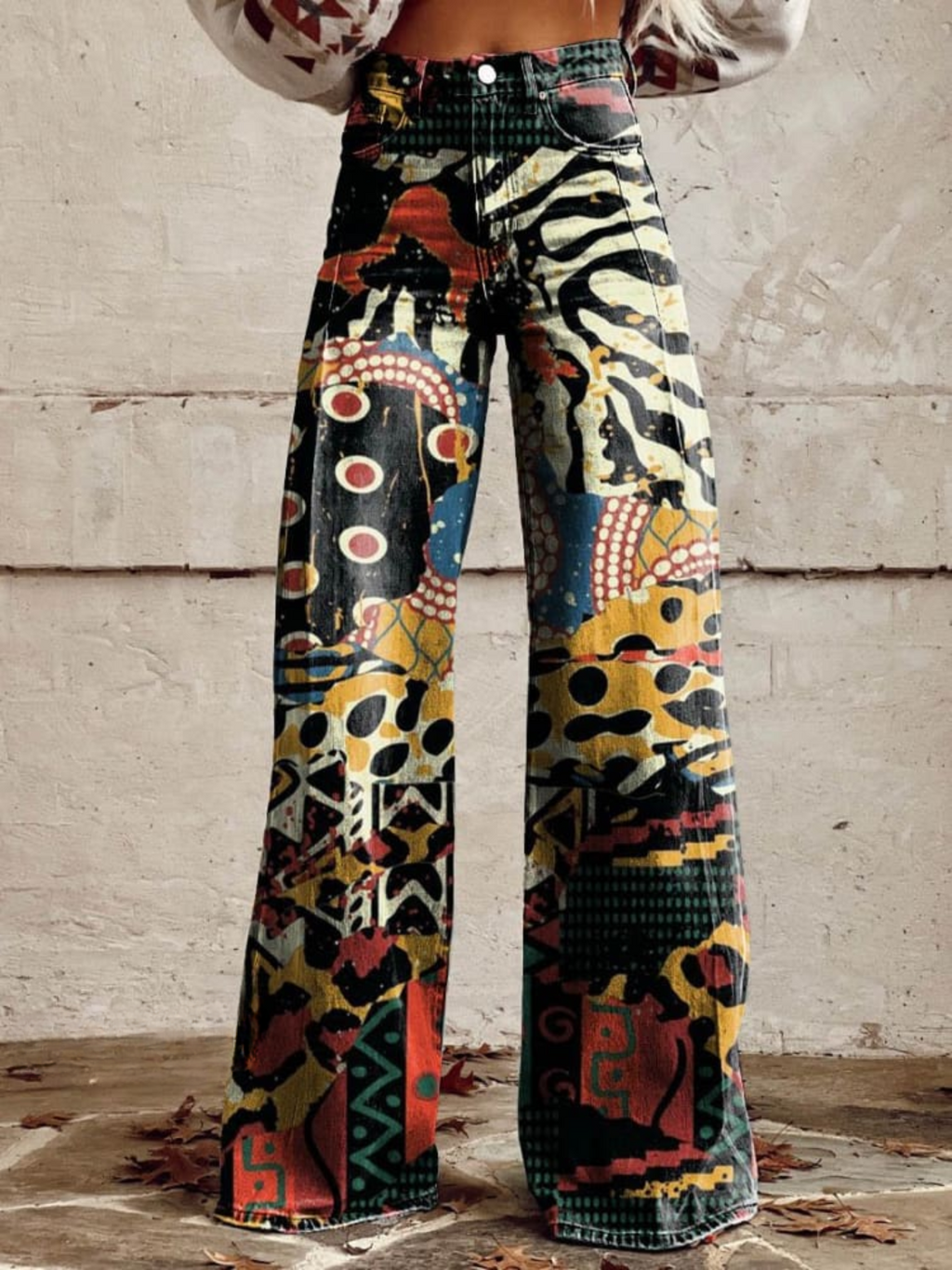 Wide Pants | Élodie Elegant & Bold Artistic Pattern