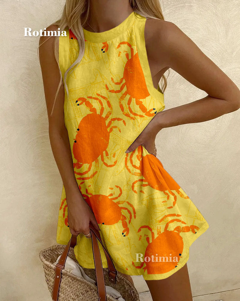 Mini Dress | Crabs Print