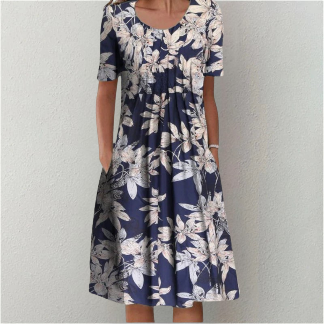 Stylish and Casual Floral Dress with Pockets