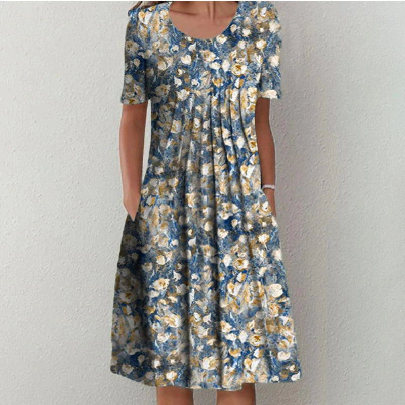 Stylish and Casual Floral Dress with Pockets