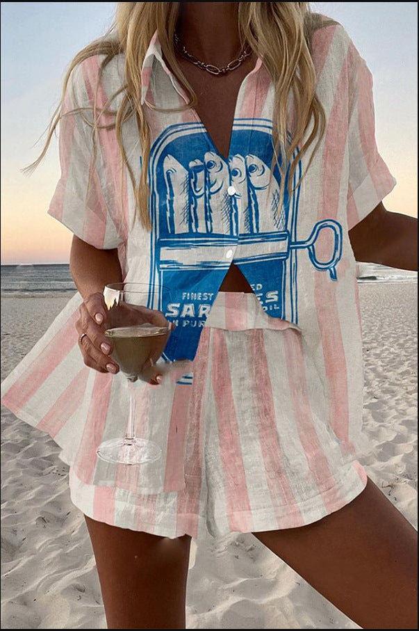 Linen Set | Sardine Print