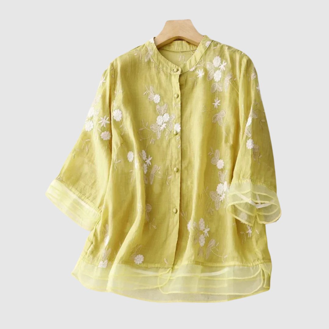 Emmanuela™ | Blouse en lin brodée