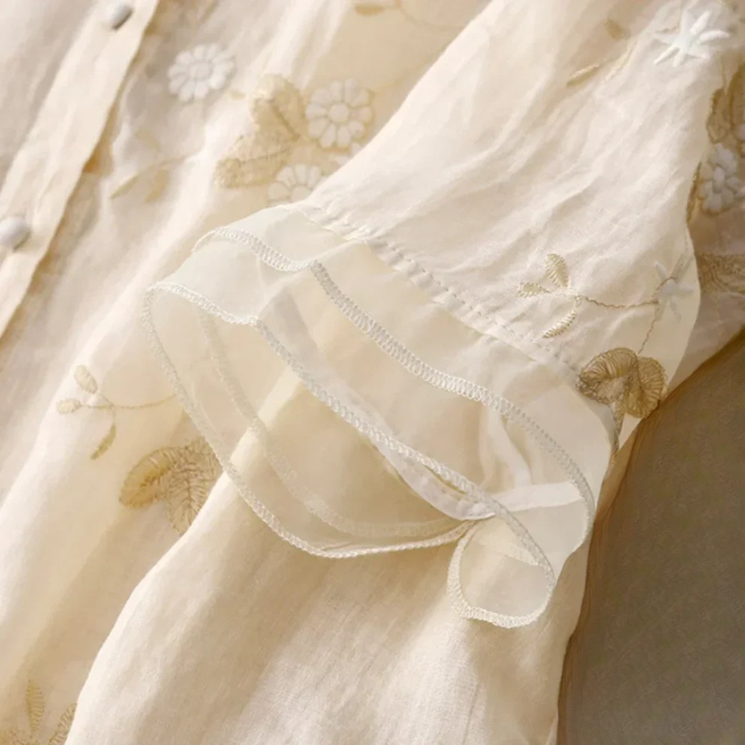 Emmanuela™ | Blouse en lin brodée