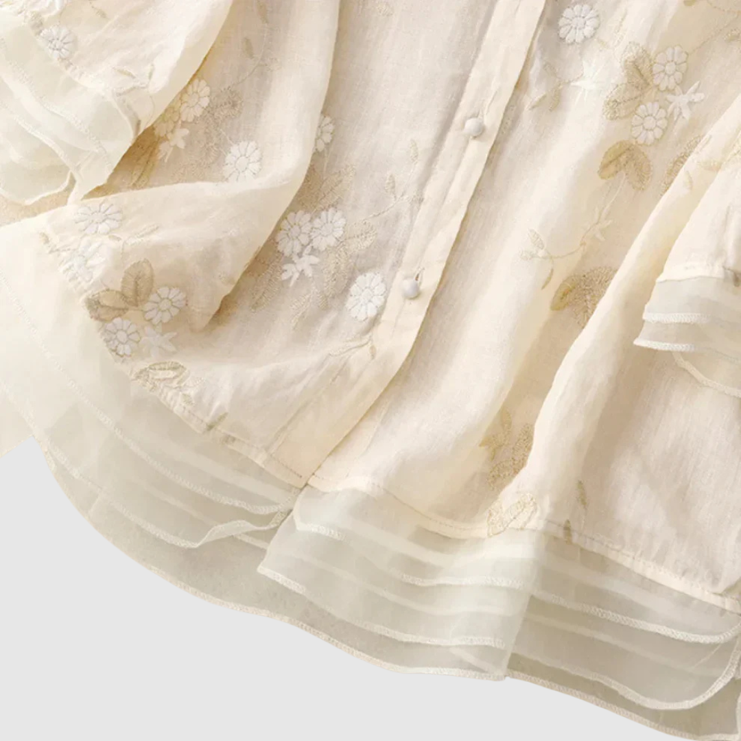Emmanuela™ | Blouse en lin brodée